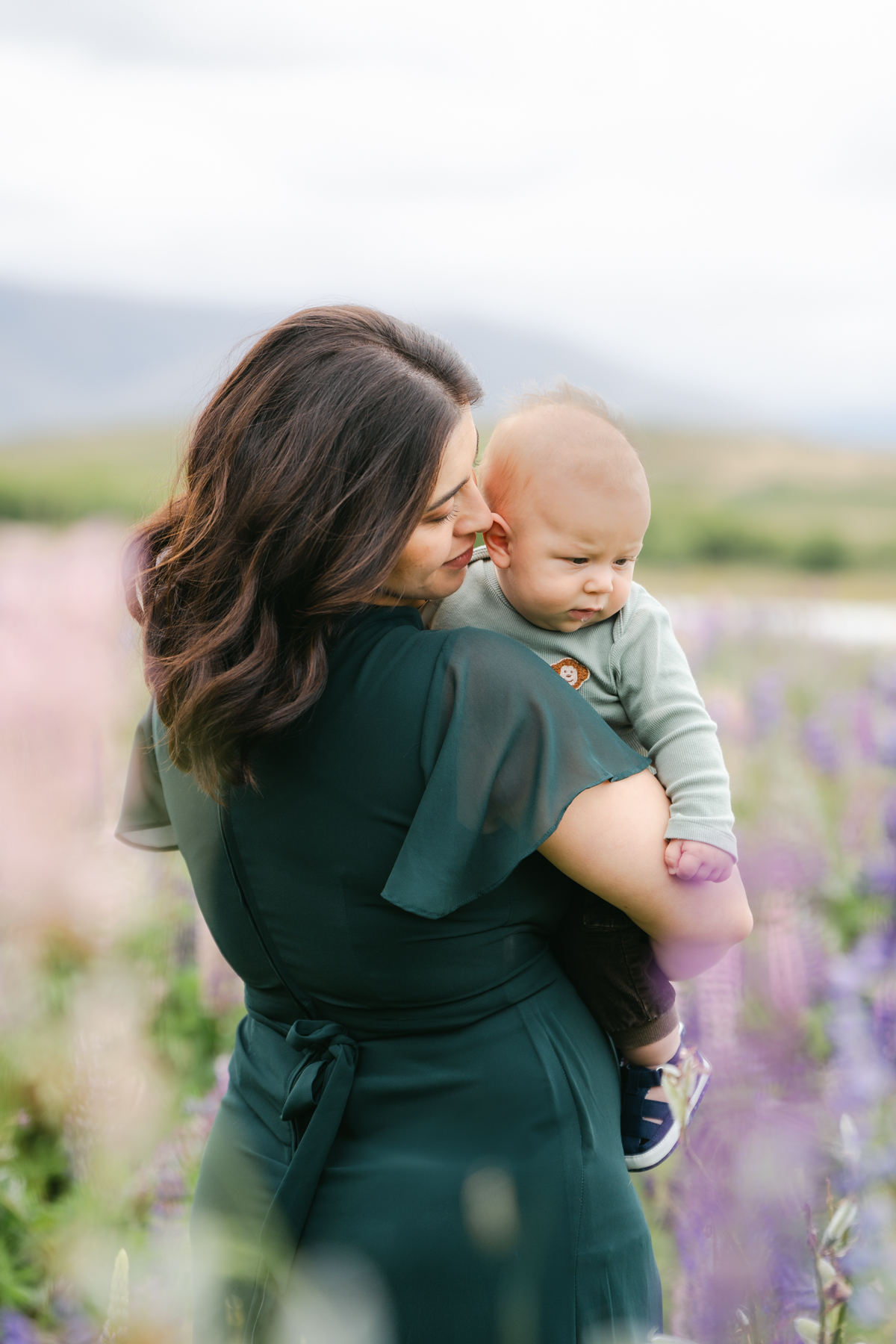 Family Photographer in Tekapo with the lupins